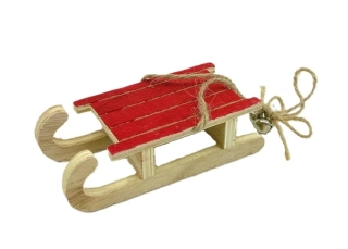 Sáňky 12 cm, s rolničkou/červená