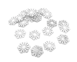 Vločky sněhové 3 cm bílé, 6 ks