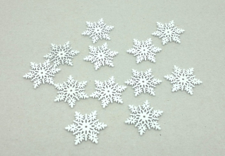 Vločky ledové 3 cm bílé, 6 ks