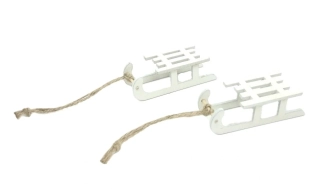 Sáňky 7,5 cm bílé, 2 ks