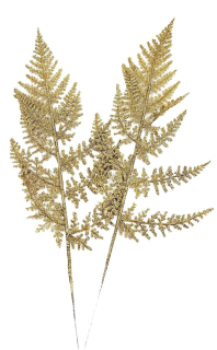 Kapradí 42 cm třpytky, zlatá