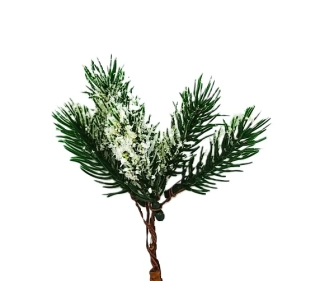 Větvička smrk 12 cm sníh, 5 ks
