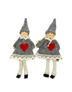 Panenka 17 cm šedá světlá, 2 ks