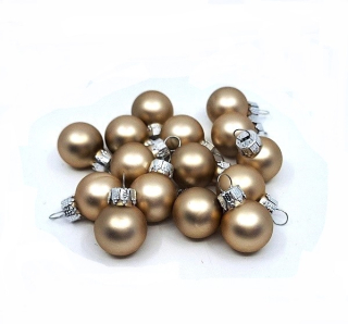 Vánoční mini koule 2 cm lesklá zlatá, 3 ks