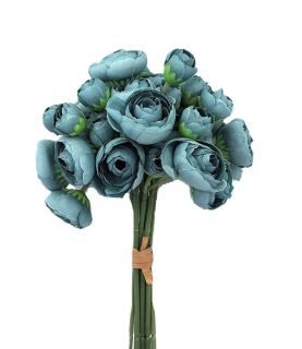 Ranunculus 30 cm, 9 ks tyrkysová (12A06)