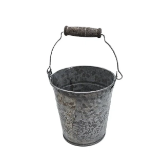 Vědro plech 10 cm, šedá