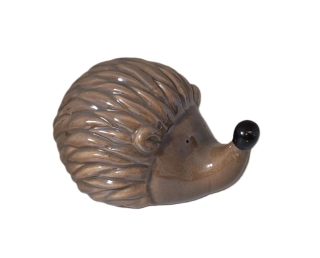 Ježek 13 cm, hnědý (keramika)