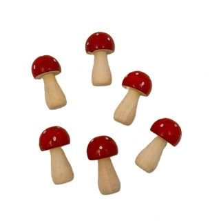 Muchomůrky 4,5 cm dřevo, 3 ks