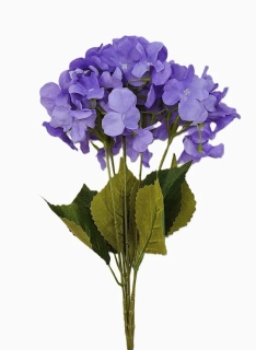Hortenzie/list 46 cm, modrá světlá