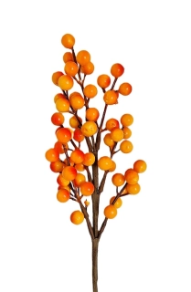 Cesmína větev bobule 30 cm, oranžová (X8)