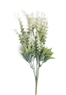 Vřes 33 cm s listy, bílá (KR)