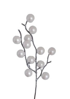 Stonek 23 cm bobule, perleť bílá