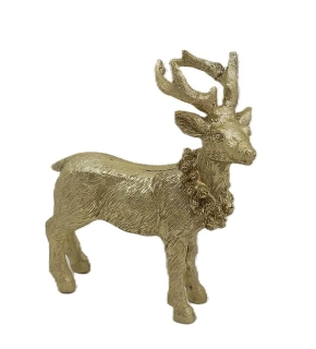 Jelen 14,5 cm stojící, zlatá
