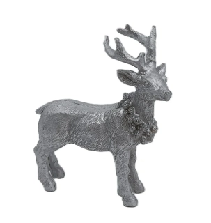 Jelen 14,5 cm stojící, stříbrná