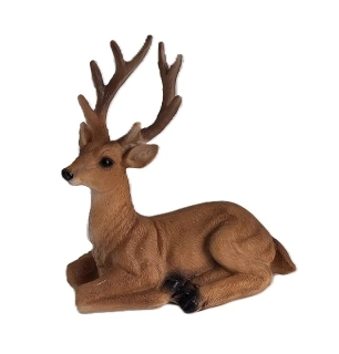 Jelen 19 cm sedící, světlá krémová